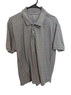 St. John's Bay Heritage Pique Polo Shirt Gray Large